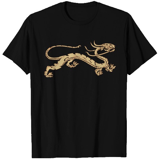 Golden Chinese Dragon T Shirts
