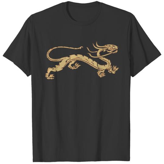 Golden Chinese Dragon T Shirts