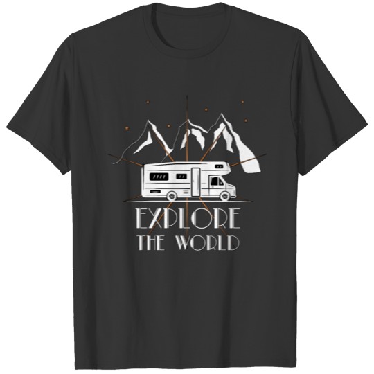 Camping Tour Caravan Camper World Discover T-shirt