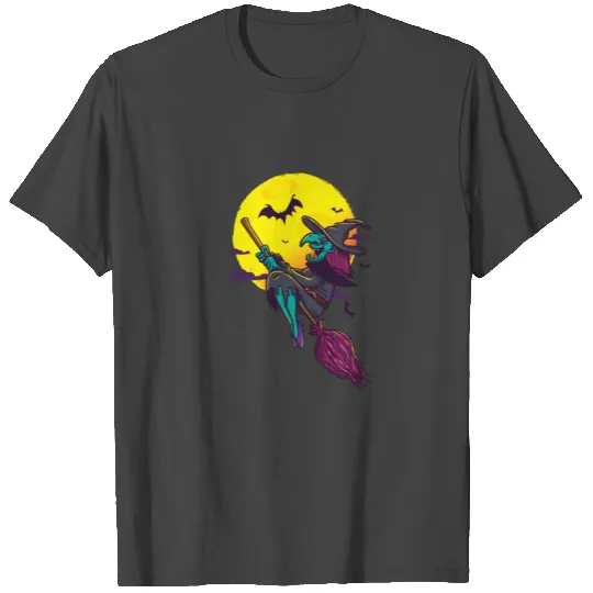 Halloween Wicked Witch On Broomstick T Shirts
