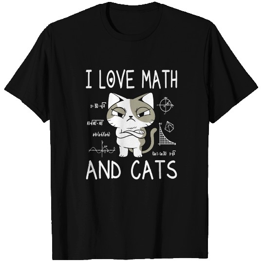 I Love Math And Cats - Math Teacher Gift T Shirts