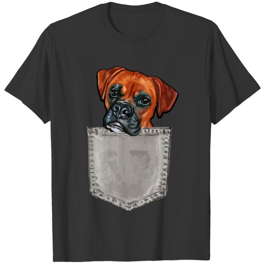 Boxer In A Pocket Cute Dog Owner Gift T Shirts