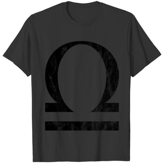 Distressed Black Libra Zodiac Symbol T Shirts