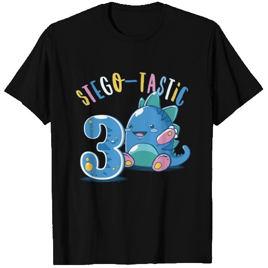 STEGO-Tastic Third birthday 3rd Dino Stegosaurus T Shirts