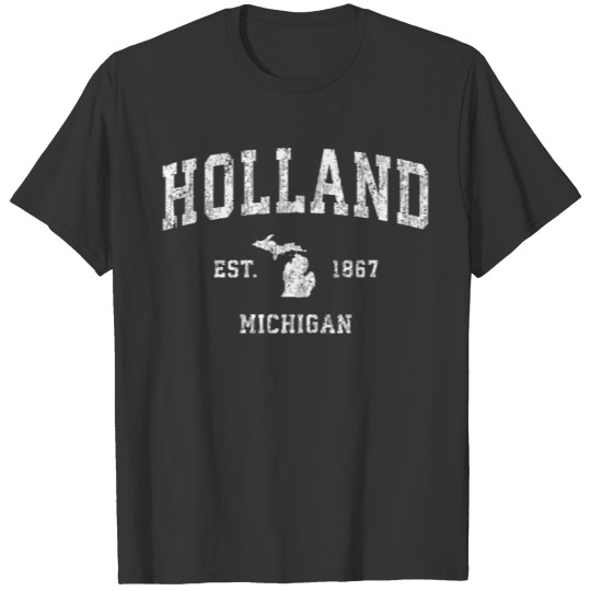 Holland Michigan Mi Vintage Athletic Sports Design T Shirts