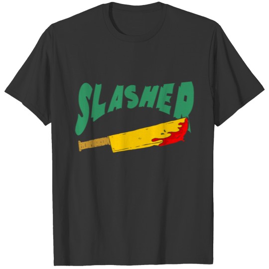 Slasher Big Knife with Blood Horror Killer T Shirts