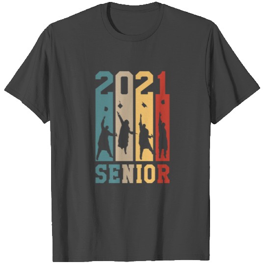 Funny 2021 Senior Class Retro Graduation Day Gifts T Shirts