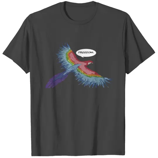 Mickey the parrot is flying towards adventure. T Shirts