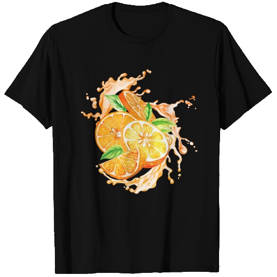 Orange fruit slice splash T Shirts