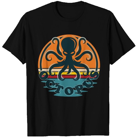 Octopus logo Marine life graphic design T Shirts