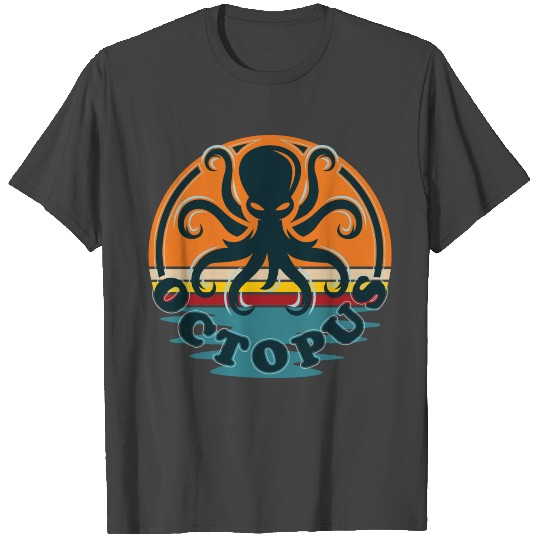 Octopus logo Marine life graphic design T Shirts