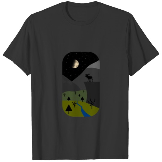A Moose At Night T-shirt