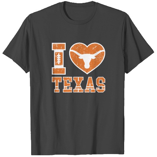 I Love Texas Football T Shirts