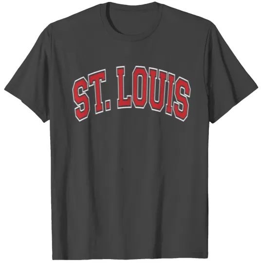 St Louis Missouri Varsity Style Red Text T Shirts