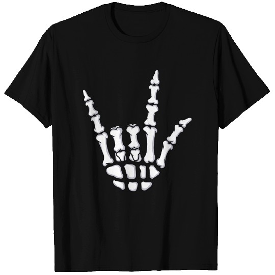 I Love You Sign Language Gift Skeleton Hand Hallow T Shirts