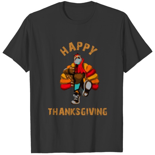 Happy Thanksgiving Turkey Face Mask T-shirt