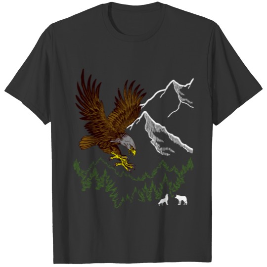 T shirt Eagle motif men bird animal eagles print T-shirt