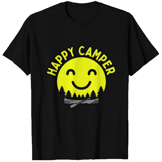 Happy Camper Cute Camping Camp Canoe Forest Kids T Shirts