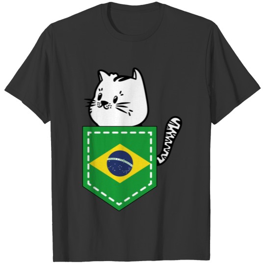 Patriotic Pocket Pussy - Cat Lover - Brazilian Pa T Shirts