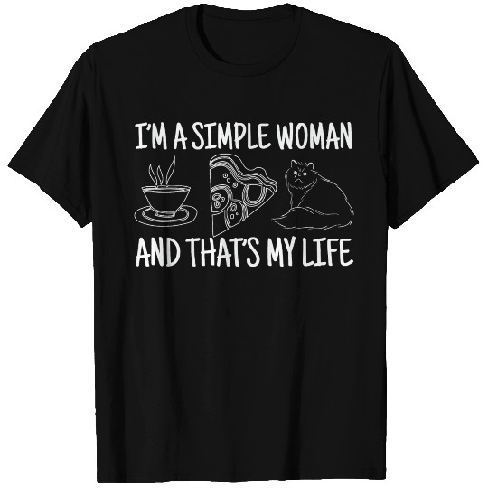 Simple Woman Life Pizza Persian T Shirts