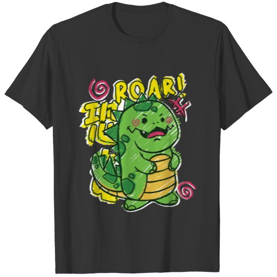 kids tyrannosaurus rex sketch T-shirt
