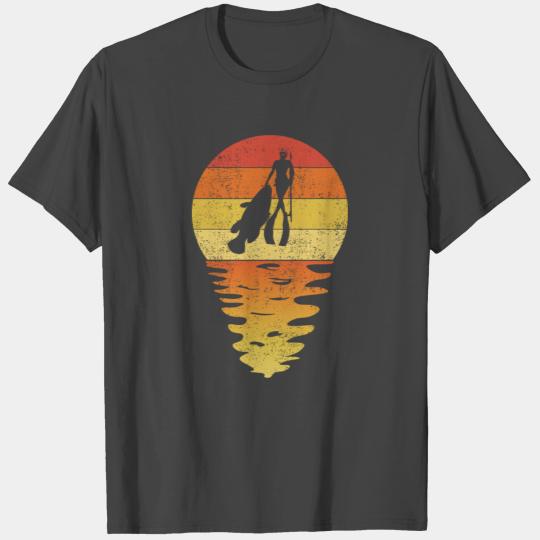 Spearfishing Retro Vintage Yellow Orange Sun T Shirts