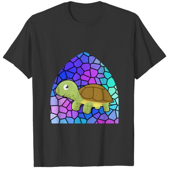 Turtle In Front Of Colored Glass T-shirt