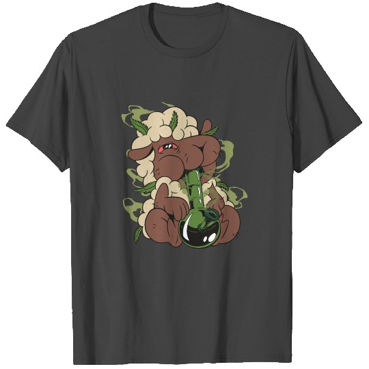 Sheep smoking weed hemp hashish T Shirts