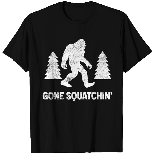 Gone Squatchin Bigfoot Sasquatch Distressed T Shirts