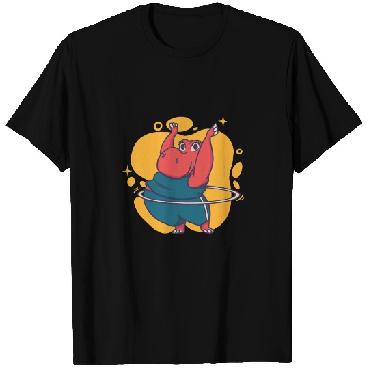 Hippo HulaHoop funny chubby hippo workout T Shirts