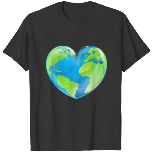 Mother Earth Day Planet Heart T Shirts