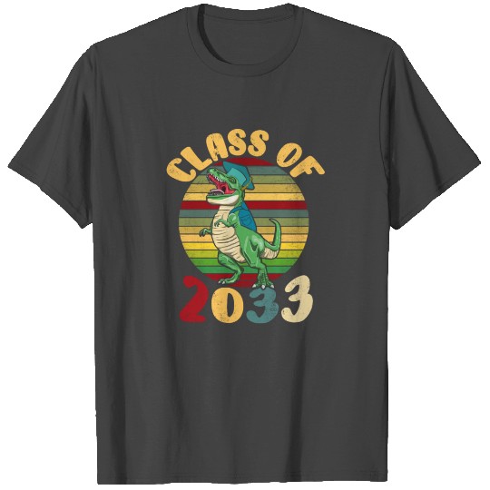 Vintage Dinosaur Class Of 2033 First Day Kindergar T Shirts