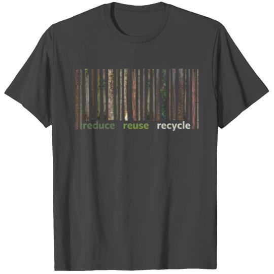 Happy Earth Day Reduce Reuse Recycle Tree Barcode T Shirts