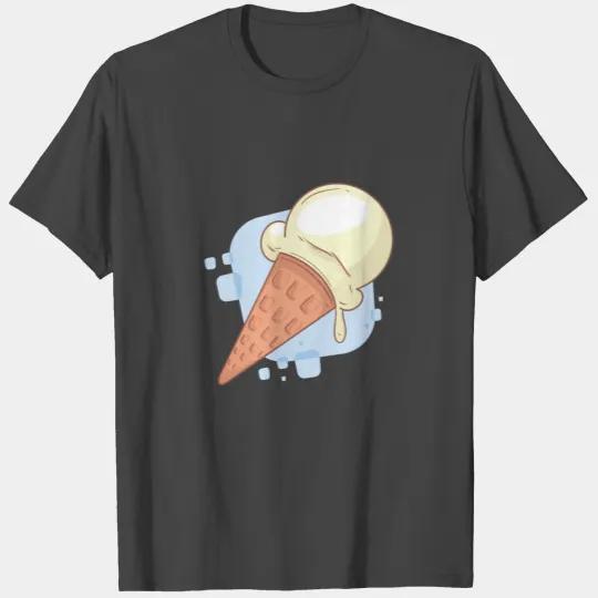 Vanilla ice cream in waffle T Shirts