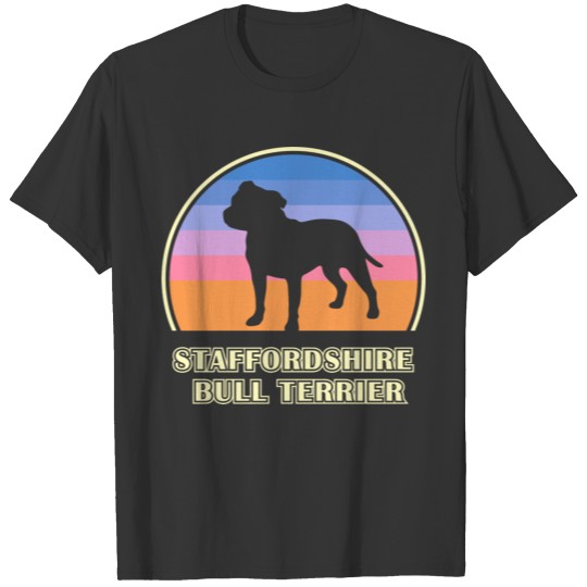 Staffordshire Bull Terrier Vintage Sunset Dog T Shirts