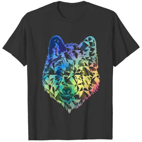 wolf abstract rainbow color mix gift T Shirts
