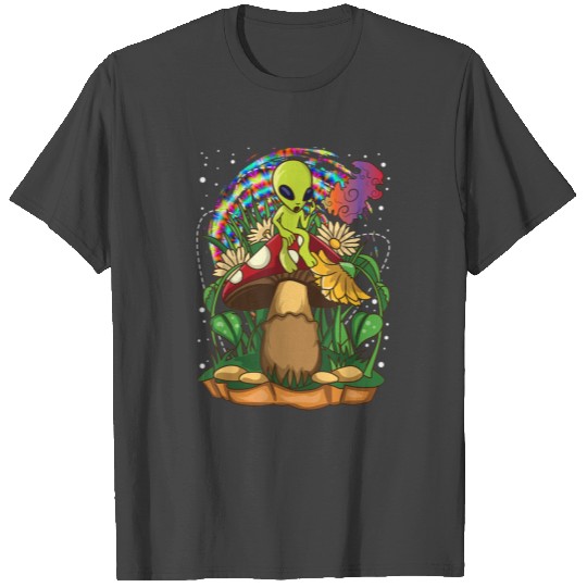 Trippy Goa Psychedelic Rave Trip Alien Mushroom T Shirts