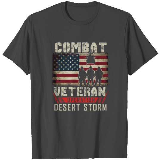 Combat Veteran Operation Desert Storm Military Usa T Shirts