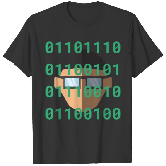 Nerd Binary Code Green T Shirts
