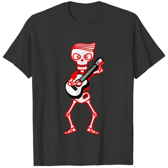 Red Skeleton Guitarist T-shirt