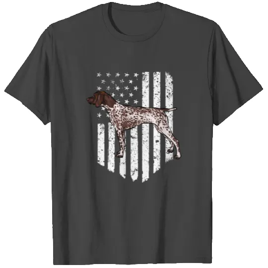 BW American Flag German Shorthaired Pointer 4th Of T Shirts