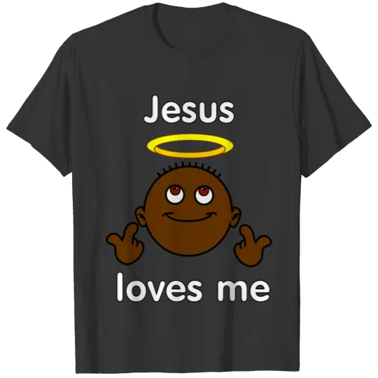 Jesus love me religion angels boy black skin T Shirts