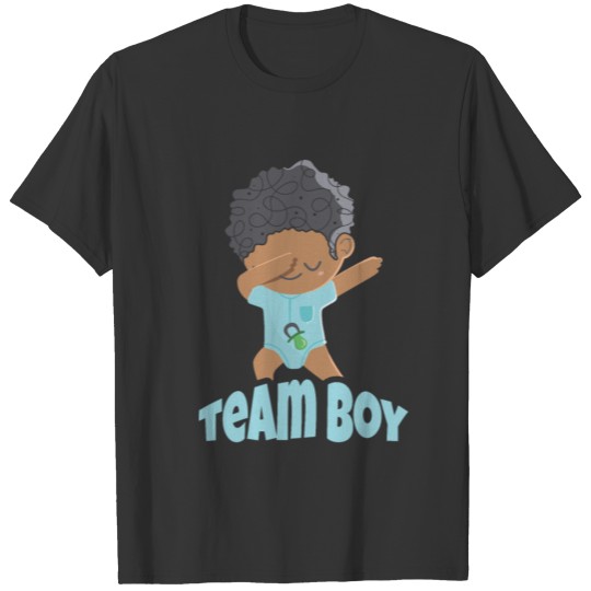 Gender Reveal Party Team Boy Cute Dabbing Black T Shirts