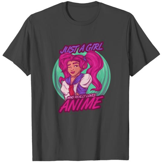 Just A Girl Who Really Loves Anime Waifu Otaku T Shirts