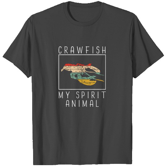 Crawfish Spirit Animal Vintage Sunset Cajun Seafoo T Shirts