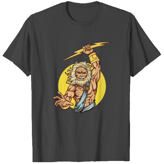Comic - God Zeus Lightning - dark T Shirts