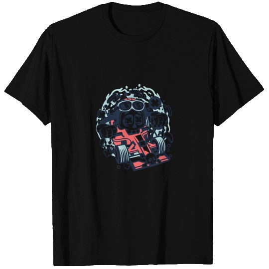 Skull Formula Racer for animated characters comics T Shirts