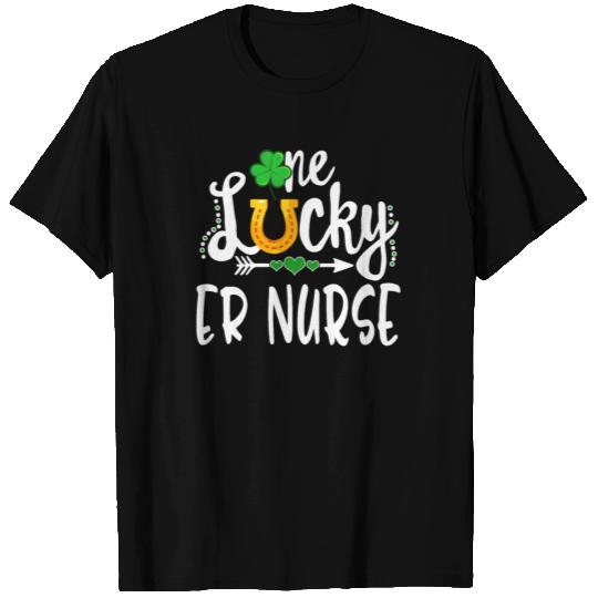 St Patricks Day T Shirts, One Lucky ER Nurse,