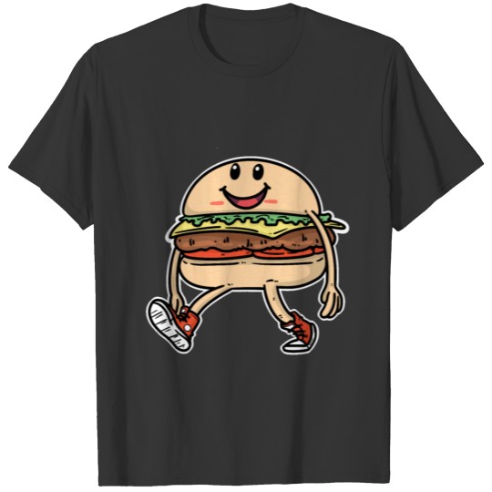 Happy Fast Food Cheeseburger Snack Food Kids T Shirts