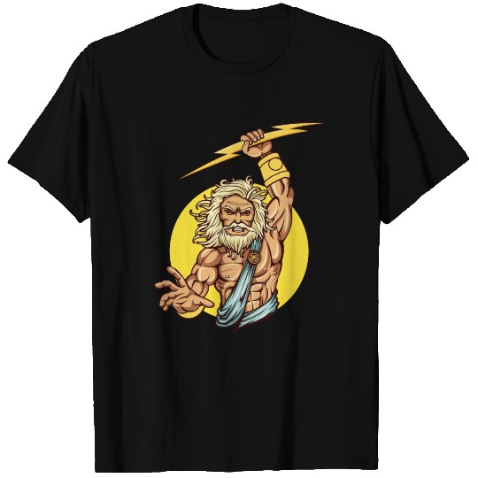 Comic - God Zeus Lightning - bright T Shirts
